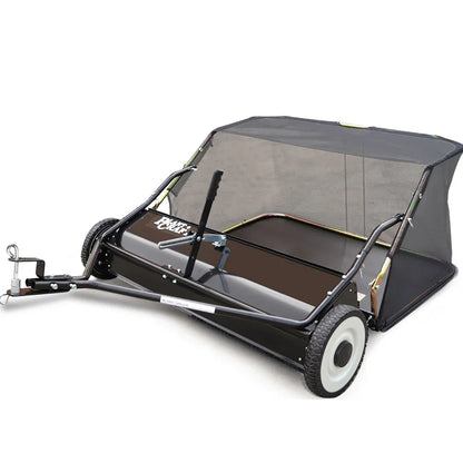 PlantCraft Lawn Sweeper 38" Wide, Tow Behind Leaf and Grass Clipping Collector, Universal Hitch for Ride on Mower, Garden Tractor - Mekamart Australia