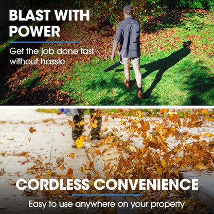 POWERBLADE 20V Leaf Blower & Line Trimmer / Edger Combo, Kit with 4.0Ah Battery & Fast Charger - Mekamart Australia