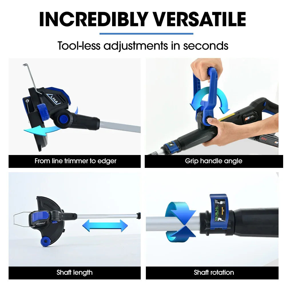 POWERBLADE 20V Leaf Blower & Line Trimmer / Edger Combo, Kit with 4.0Ah Battery & Fast Charger - Mekamart Australia