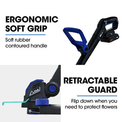 POWERBLADE 20V Leaf Blower & Line Trimmer / Edger Combo, Kit with 4.0Ah Battery & Fast Charger - Mekamart Australia