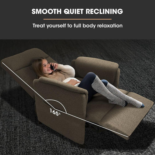 FORTIA Electric Armchair Recliner, Single Fabric Chair, Biege - Mekamart Australia