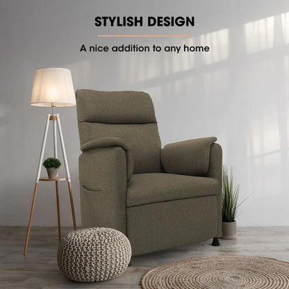 FORTIA Electric Armchair Recliner, Single Fabric Chair, Biege - Mekamart Australia