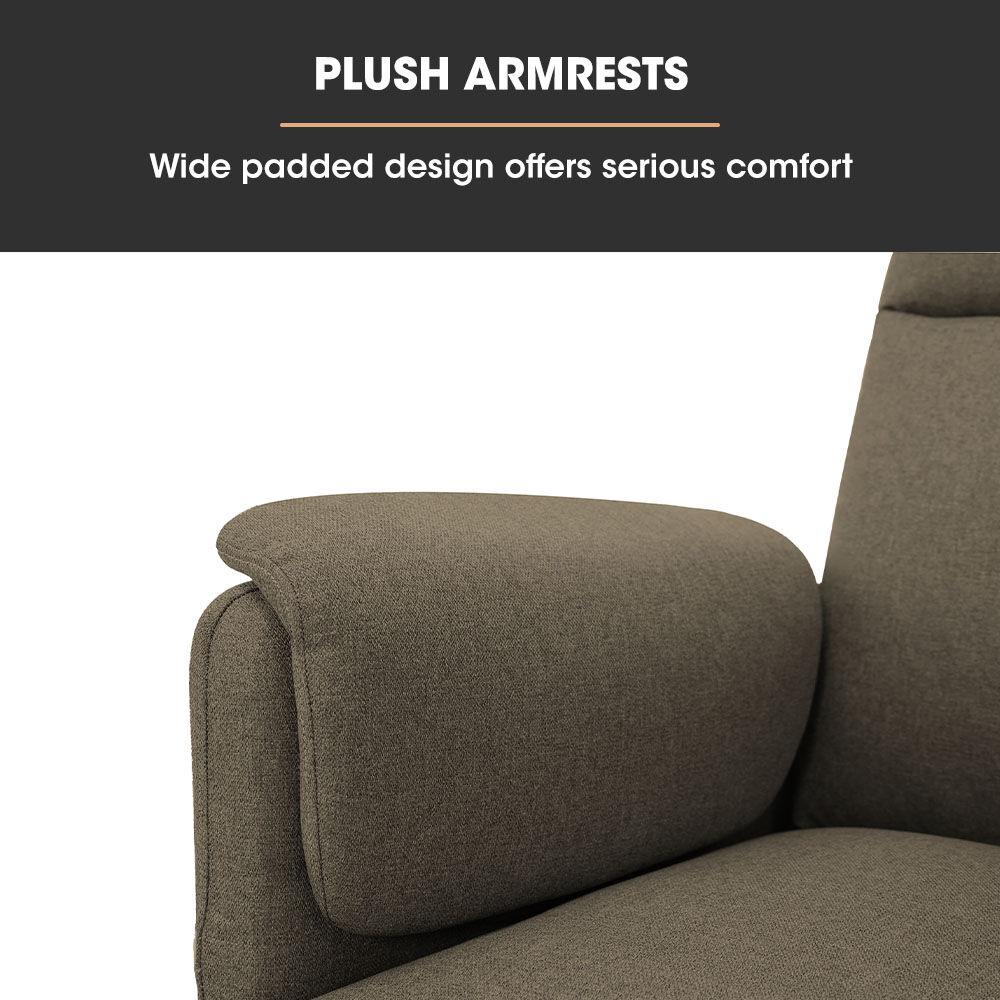 FORTIA Electric Armchair Recliner, Single Fabric Chair, Biege - Mekamart Australia