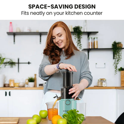 EUROCHEF Cold Press Slow Juicer Machine, Large Chute, 200W, Seafoam Green - Mekamart Australia