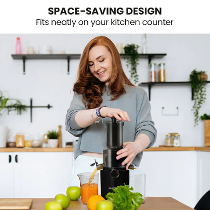 EUROCHEF Cold Press Slow Juicer Machine, Large Chute, 200W, Charcoal Grey - Mekamart Australia