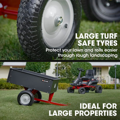 BAUMR-AG 270kg Capacity Metal Dump Cart, for Ride on Mower - Mekamart Australia
