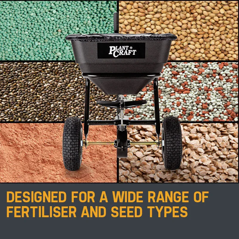 PLANTCRAFT Tow Behind Broadcast Spreader 30kg 26L Seed Fertiliser Tow Rotary - Mekamart Australia