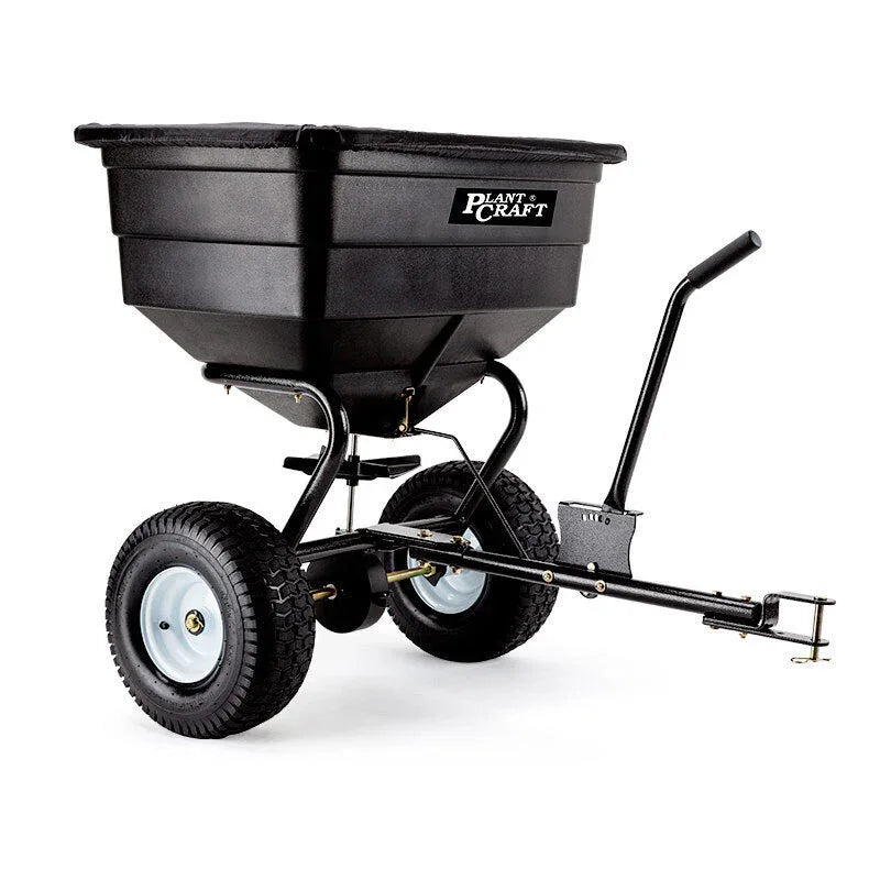 PLANTCRAFT Tow Behind Broadcast Spreader 90kg 105L Seed Fertiliser Tow Rotary - Mekamart Australia