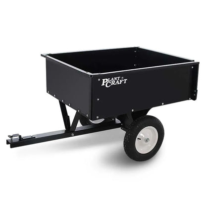 PLANTCRAFT 270kg Capacity Metal Dump Cart Garden Lawn Yard Farm Trolley, Tow Behind Ride on Mower - Mekamart Australia