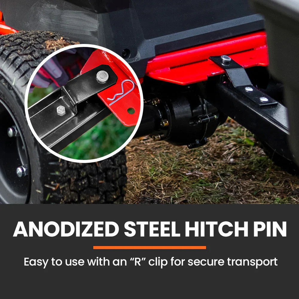 PLANTCRAFT 270kg Capacity Metal Dump Cart Garden Lawn Yard Farm Trolley, Tow Behind Ride on Mower - Mekamart Australia