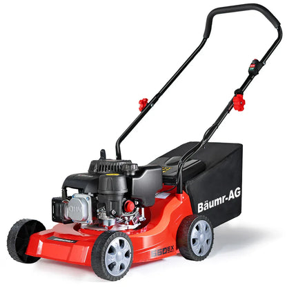 Baumr-AG 139cc Lawn Mower 4-Stroke 16 Inch Petrol Lawnmower Hand Push Engine 35L Catcher - Mekamart Australia