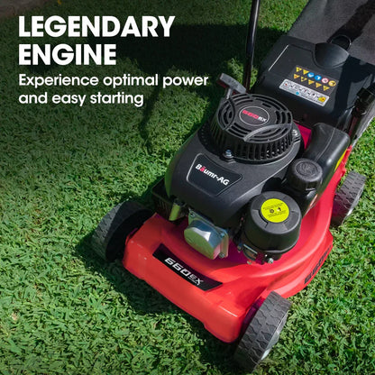 Baumr-AG 139cc Lawn Mower 4-Stroke 16 Inch Petrol Lawnmower Hand Push Engine 35L Catcher - Mekamart Australia