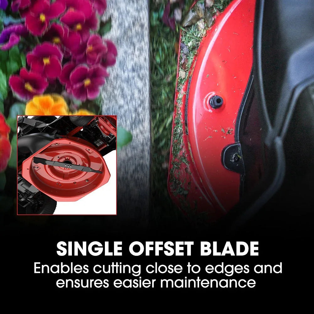 BAUMR-AG 24" Ride On Lawn Mower, Lithium Electric Start System, 6HP 224cc, 5 Cut Heights, Catcher and Mulch Kit - Mekamart Australia