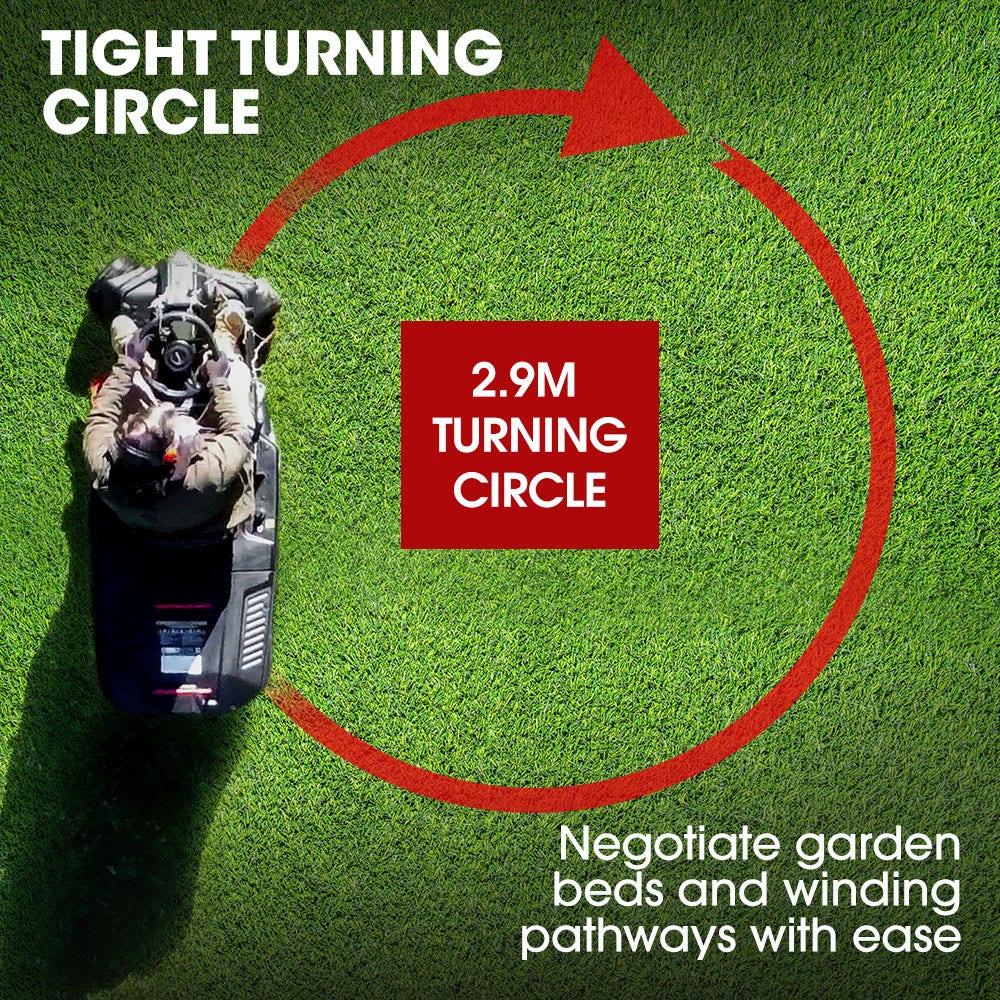 BAUMR-AG 24" Ride On Lawn Mower, Lithium Electric Start System, 6HP 224cc, 5 Cut Heights, Catcher and Mulch Kit - Mekamart Australia