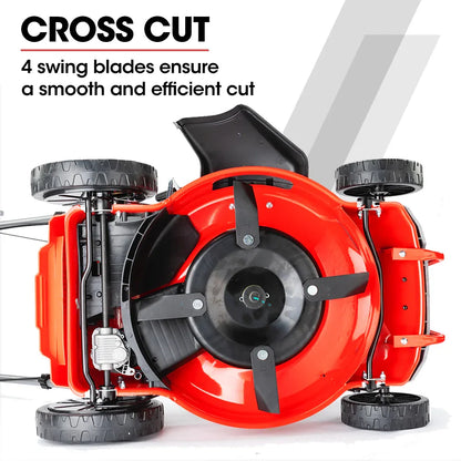 Baumr-AG Lawn Mower 18 220cc Petrol Self-Propelled Push Lawnmower 4-Stroke - Mekamart Australia