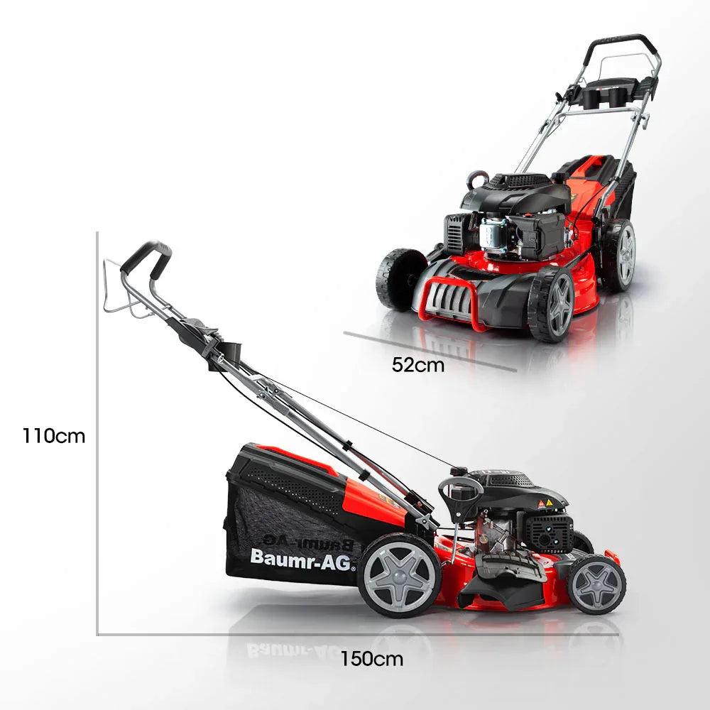 Baumr-AG Lawn Mower 18 220cc Petrol Self-Propelled Push Lawnmower 4-Stroke - Mekamart Australia