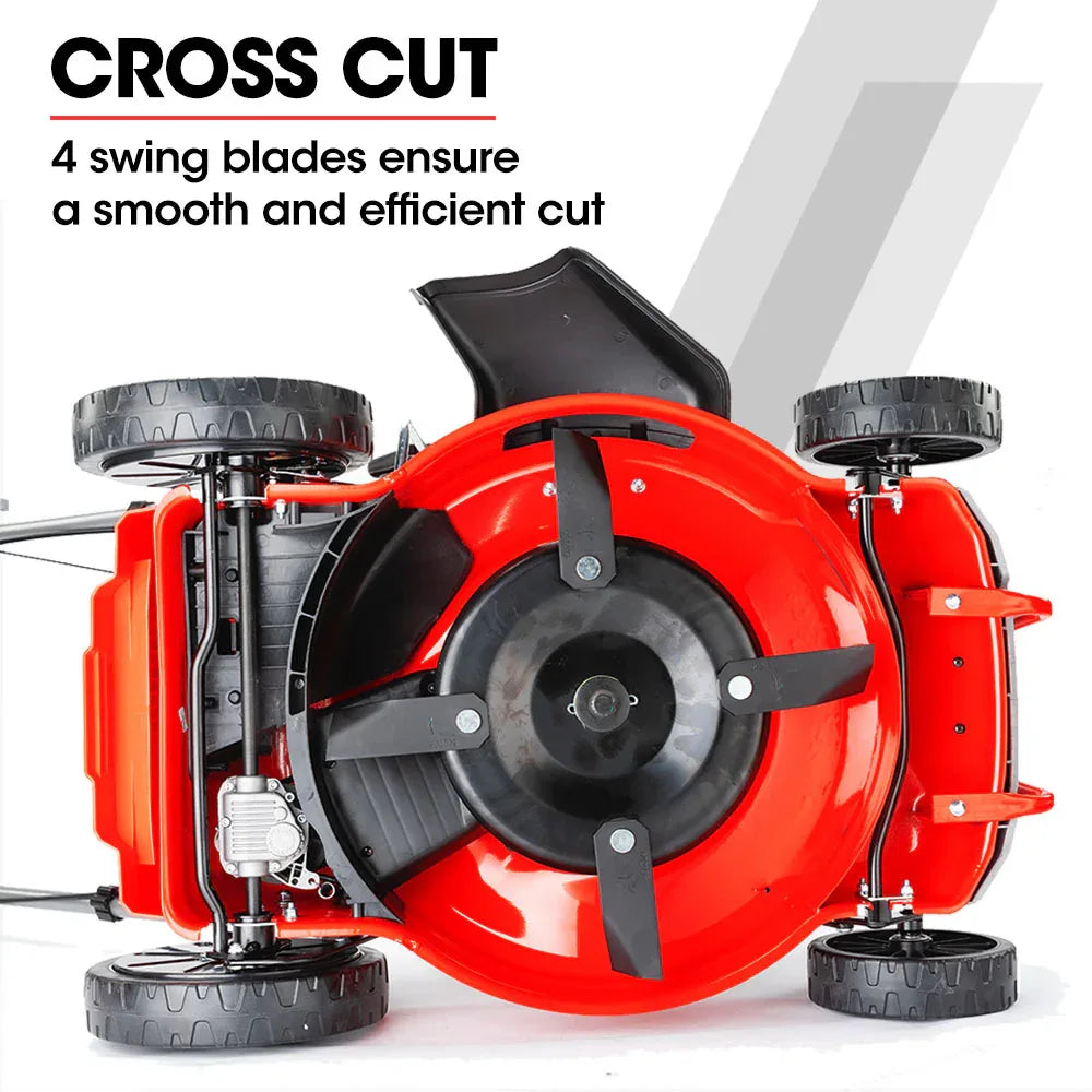 Baumr-AG 220cc Lawn Mower 4-Stroke 20 Inch Petrol Lawnmower 4-in-1 Self-Propelled Push - Mekamart Australia