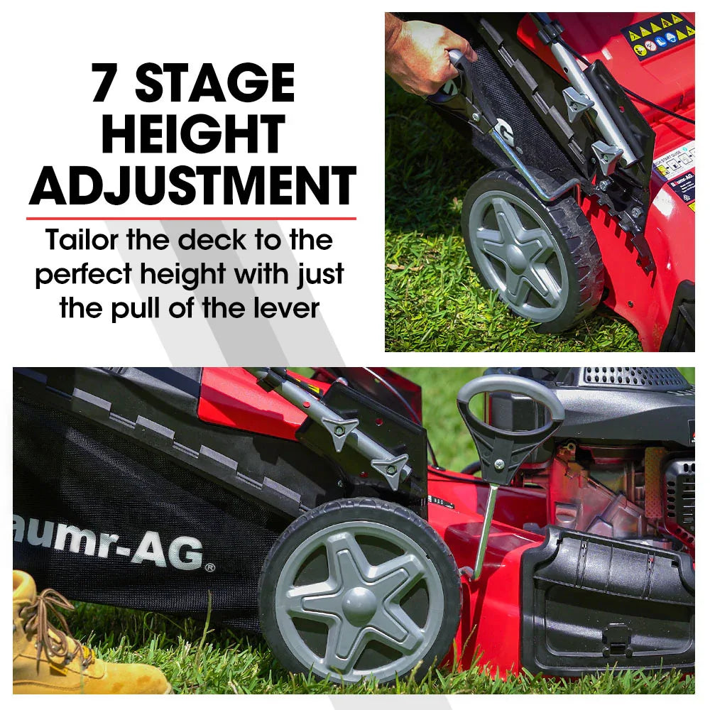 Baumr-AG 220cc Lawn Mower 4-Stroke 20 Inch Petrol Lawnmower 4-in-1 Self-Propelled Push - Mekamart Australia