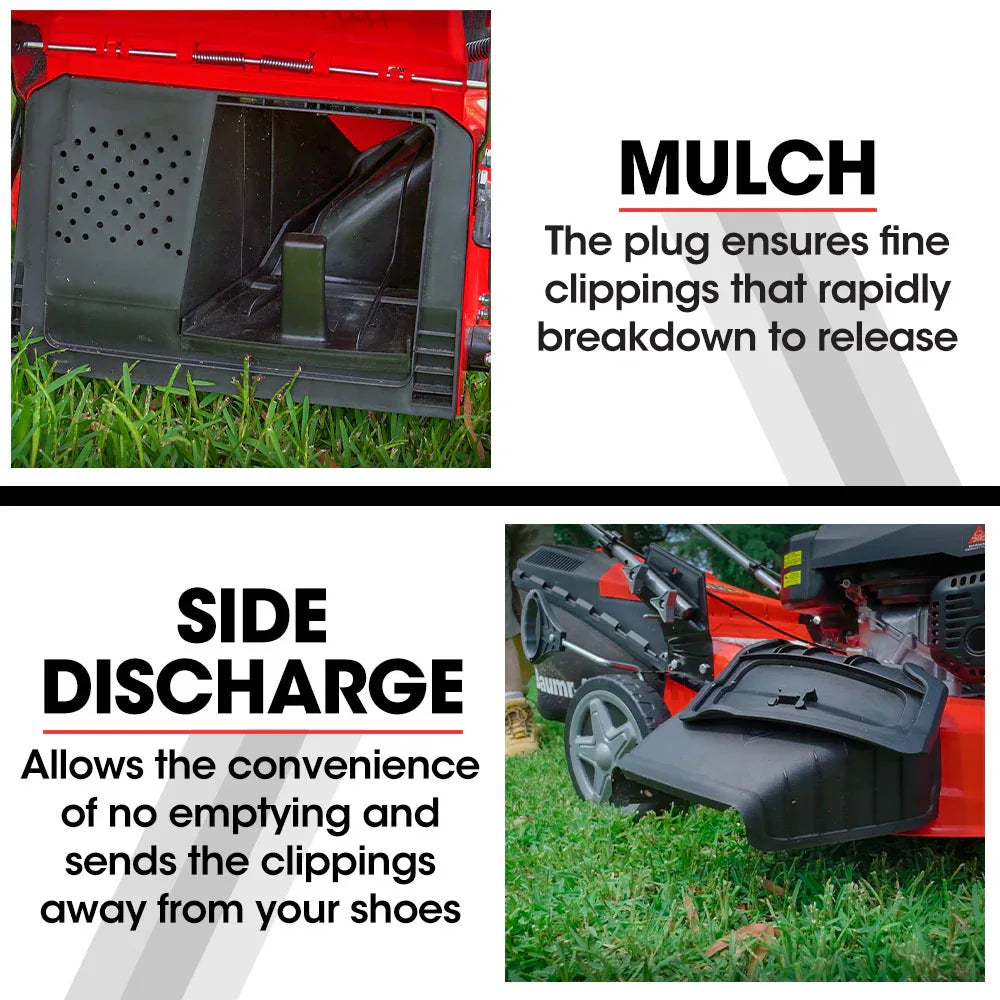 Baumr-AG 220cc Lawn Mower 4-Stroke 20 Inch Petrol Lawnmower 4-in-1 Self-Propelled Push - Mekamart Australia