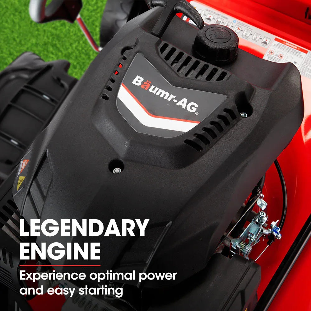 Baumr-AG 248cc Lawn Mower 4-Stroke 21 Inch Petrol Lawnmower 4-in-1 Self-Propelled Electric Start - Mekamart Australia