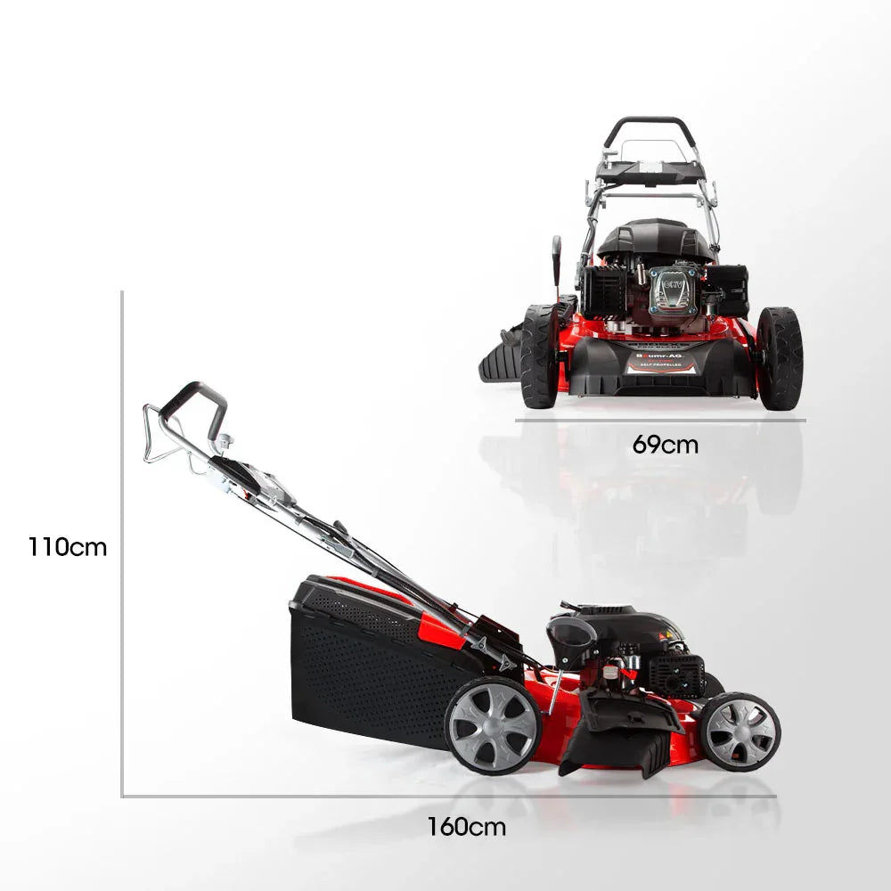 Baumr-AG 248cc Lawn Mower 4-Stroke 21 Inch Petrol Lawnmower 4-in-1 Self-Propelled Electric Start - Mekamart Australia