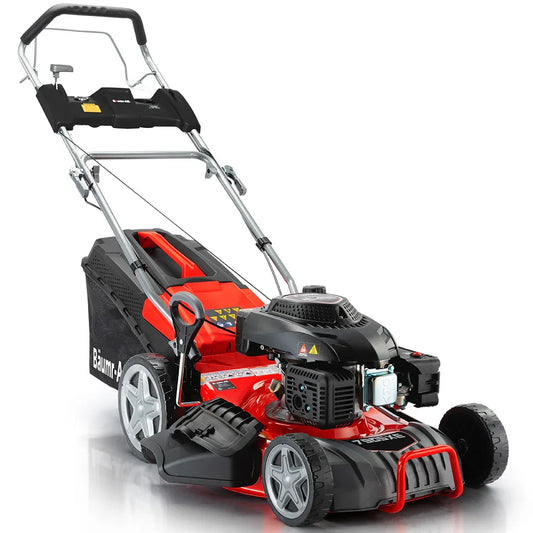 BAUMR-AG 18" 224cc Electric Start Self Propelled Lawn Mower, 7 Height, Steel Deck, 6HP, 4-Stroke Petrol Lawnmower - 790SXe - Mekamart Australia