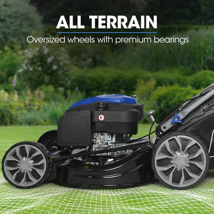 PowerBlade 20" 200cc Self-Propelled Lawn Mower, 7 Height, Steel Deck, Deck Wash Port, OHV 4-Stroke Petrol - VS900 - Mekamart Australia