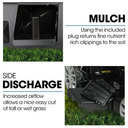 PowerBlade 20" 200cc Self-Propelled Lawn Mower, 7 Height, Steel Deck, Deck Wash Port, OHV 4-Stroke Petrol - VS900 - Mekamart Australia