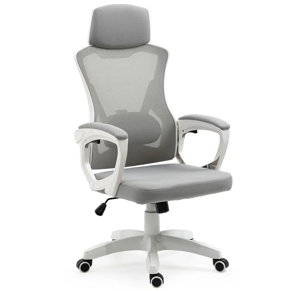 FORTIA Ergonomic Mesh Office Chair Computer Seat with Headrest Adjustable Recline, White/Grey - Mekamart Australia