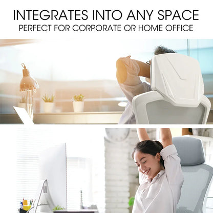 FORTIA Ergonomic Mesh Office Chair Computer Seat with Headrest Adjustable Recline, White/Grey - Mekamart Australia