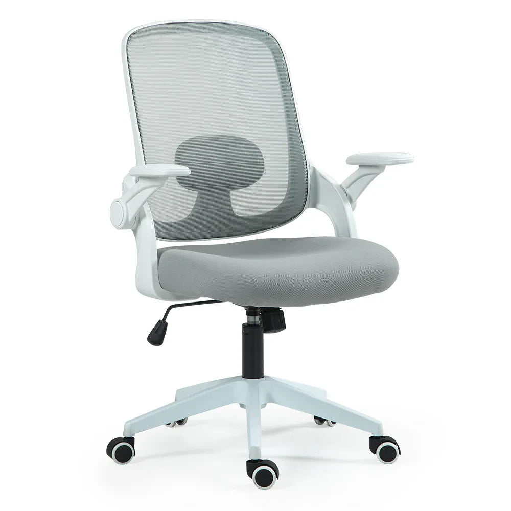 Fortia Ergonomic Office Desk Chair, Coolmesh Fabric, Adjustable Recline, Grey Mesh/White Frame - Mekamart Australia