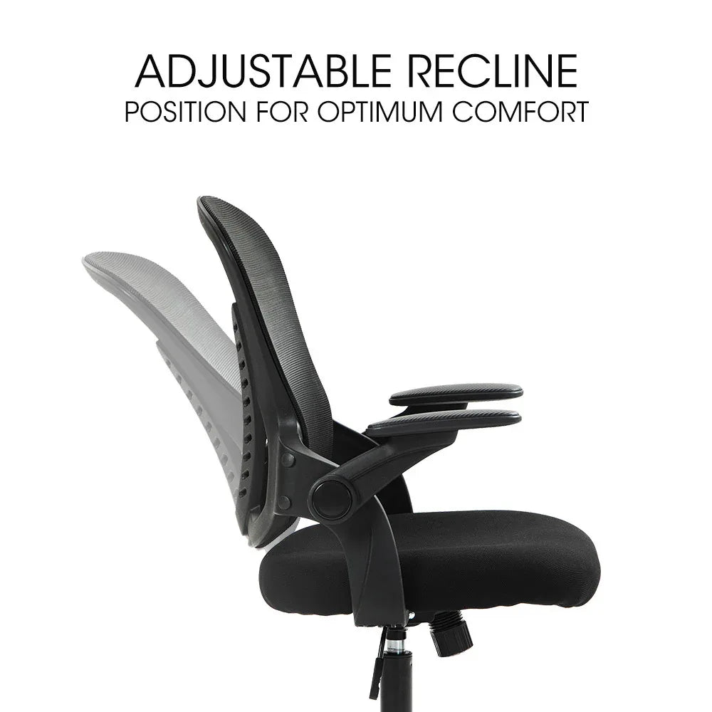 FORTIA Ergonomic Office Desk Chair, Coolmesh Fabric, Adjustable Recline, Black Mesh/Black Frame - Mekamart Australia