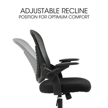 FORTIA Ergonomic Office Desk Chair, Coolmesh Fabric, Adjustable Recline, Black Mesh/Black Frame - Mekamart Australia