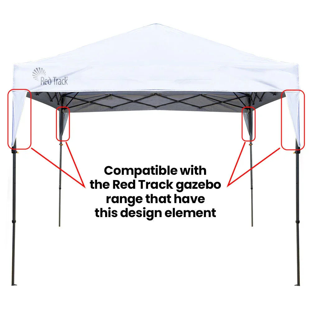 RED TRACK 3x Side Walls for 3x3m Gazebo, White - Mekamart Australia