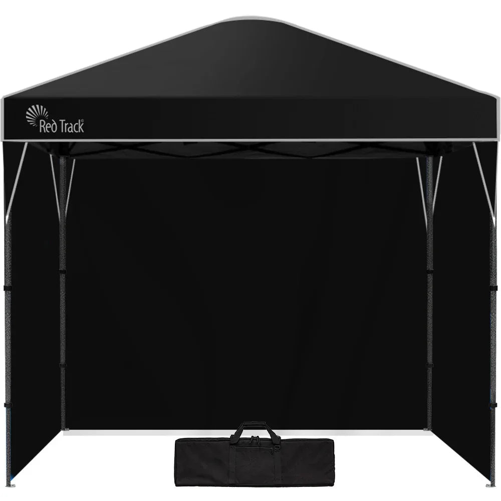 RED TRACK 3x3m Ultra Compact Folding Gazebo, Walls, Carry bag, Portable Outdoor Popup Marquee for Camping Beach, Black - Mekamart Australia