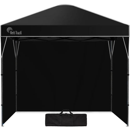 RED TRACK 3x3m Ultra Compact Folding Gazebo, Walls, Carry bag, Portable Outdoor Popup Marquee for Camping Beach, Black - Mekamart Australia