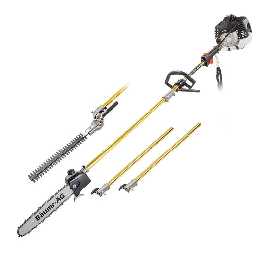 Baumr-AG 65CC Long Reach Pole Chainsaw Hedge Trimmer Pruner Chain Saw Tree Multi Tool - Mekamart Australia