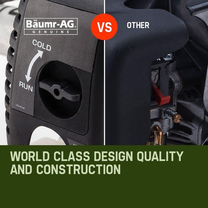 BAUMR-AG 65cc 7in1 Long Reach Garden Multi-tool, Pole Saw, Hedge & Line Trimmer, Brush Cutter, 12" Tree Trimming Pruning Chainsaw Bar, 2 Extension Shafts - Mekamart Australia