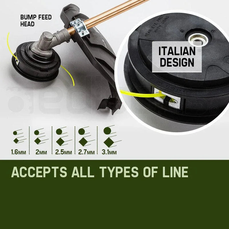 BAUMR-AG 65cc 9in1 Long Reach Garden Multi-tool, Pole Saw, Hedge & Line Trimmer, Brush Cutter, 12" Tree Trimming Pruning Chainsaw Bar, 2 Extension Shafts - Mekamart Australia