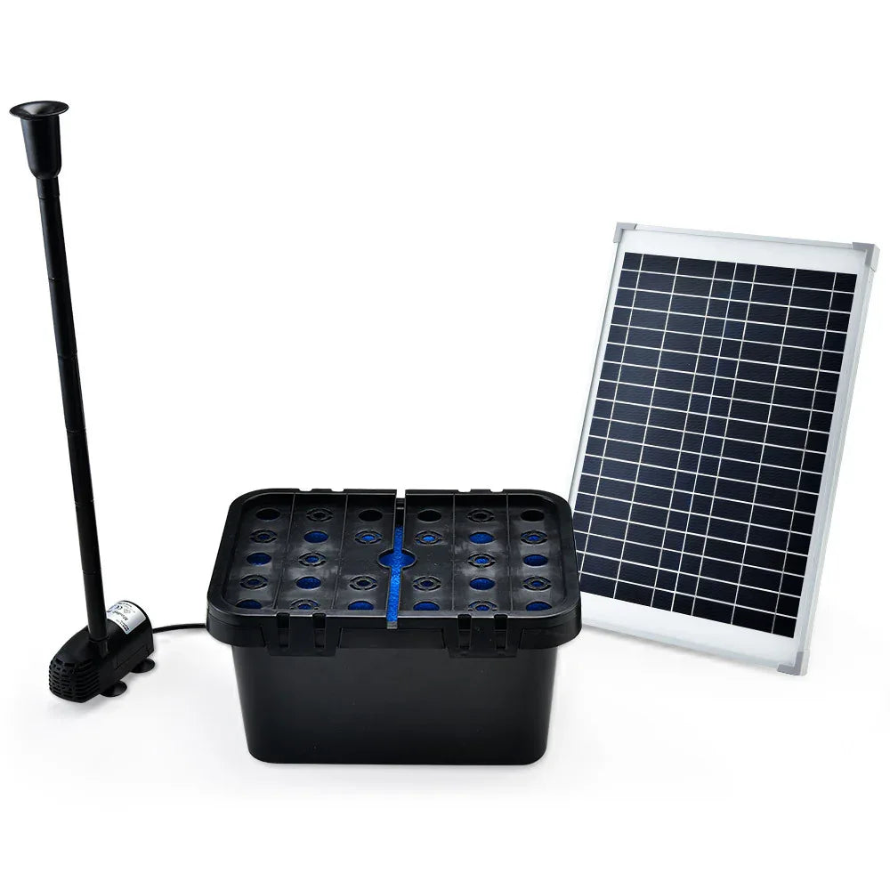 PROTEGE 10W Solar Powered Water Fountain Pump Pond Kit with Eco Filter Box - Mekamart Australia
