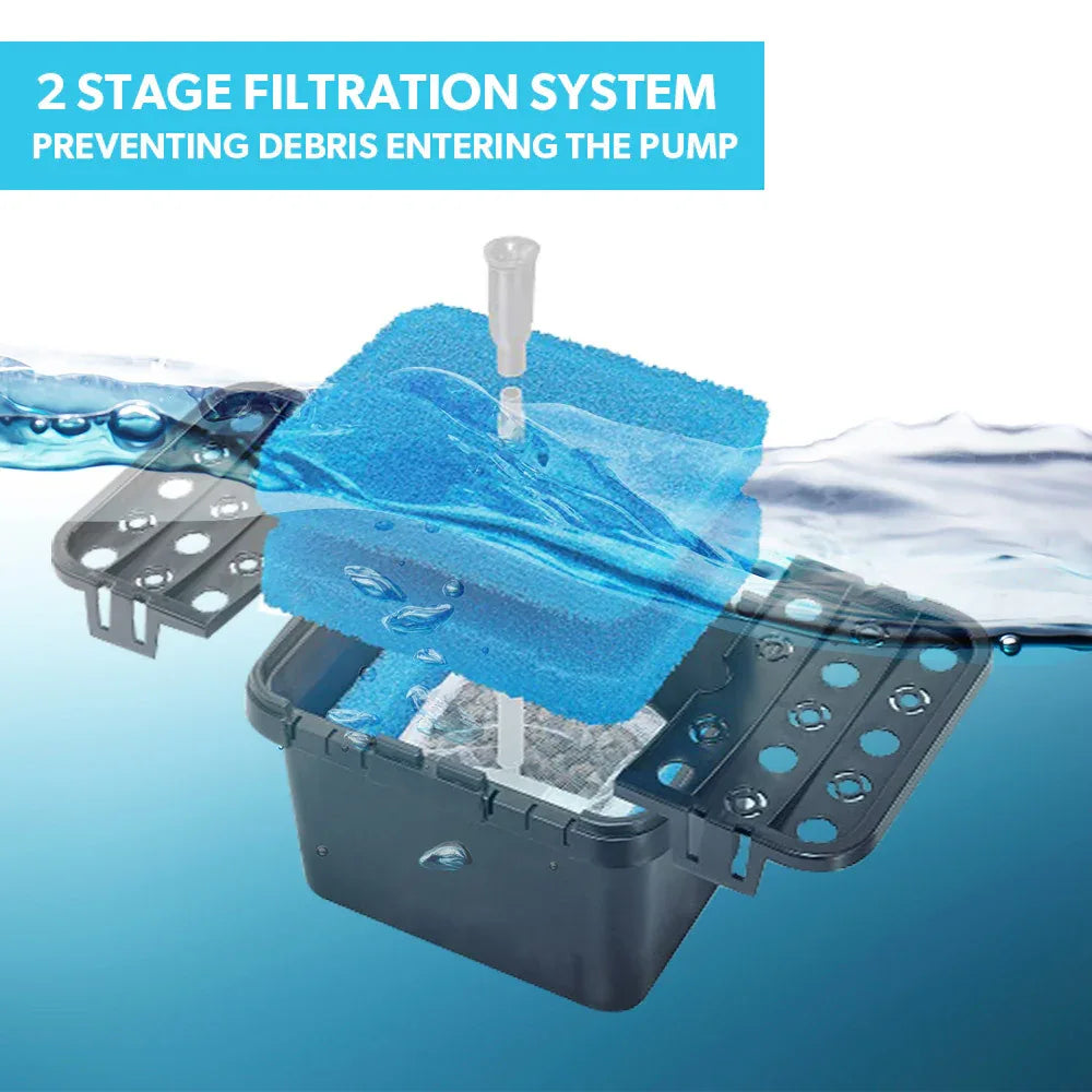 PROTEGE 10W Solar Powered Water Fountain Pump Pond Kit with Eco Filter Box - Mekamart Australia