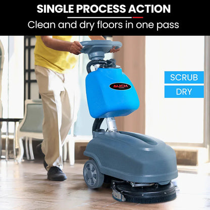 AUCH FSH14 Floor Scrubber & Dryer, 360mm, Battery Powered, Walk Behind, Multi-purpose Commercial Grade Machine - Mekamart Australia