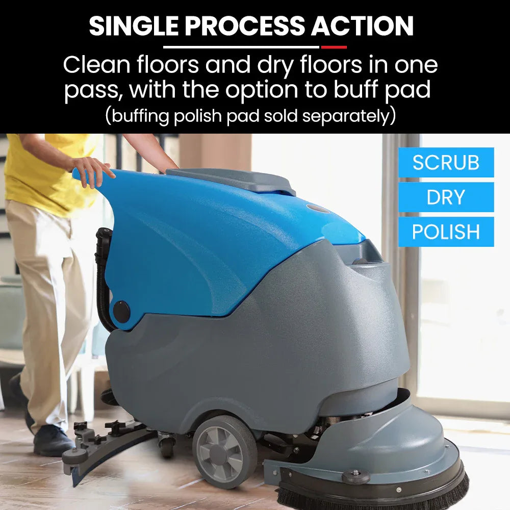 Auch FSH18 Floor Scrubber & Dryer, 490mm, Battery Powered, Walk Behind, Multi-purpose Commercial Grade Machine - Mekamart Australia