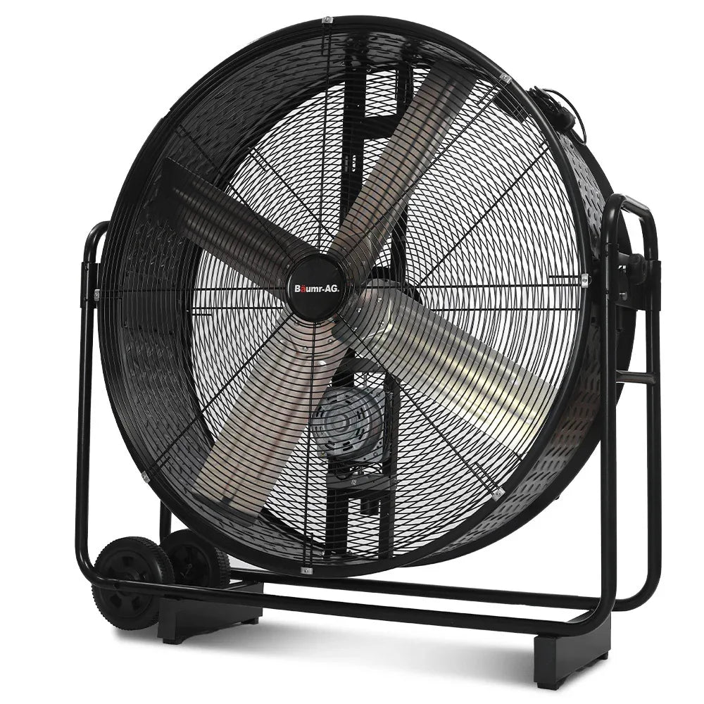 BAUMR-AG 42" 1067mm 660W Industrial Mobile Floor Drum Fan, Belt Drive, Tilting, Large, Commercial, Heavy-duty Frame, EESS Certified - Mekamart Australia