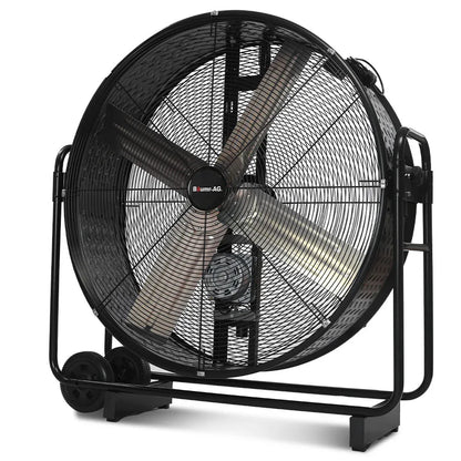 BAUMR-AG 42" 1067mm 660W Industrial Mobile Floor Drum Fan, Belt Drive, Tilting, Large, Commercial, Heavy-duty Frame, EESS Certified - Mekamart Australia