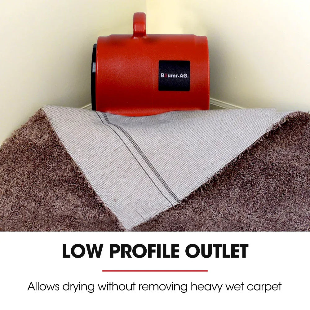 Baumr-AG 3-Speed Carpet Dryer Air Mover Blower Fan, 700CFM, Sealed Copper Motor, Poly Housing - Mekamart Australia