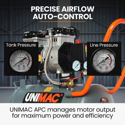 UNIMAC 25L 1.5HP Silent Oil-Free Electric Air Compressor, Portable - Mekamart Australia