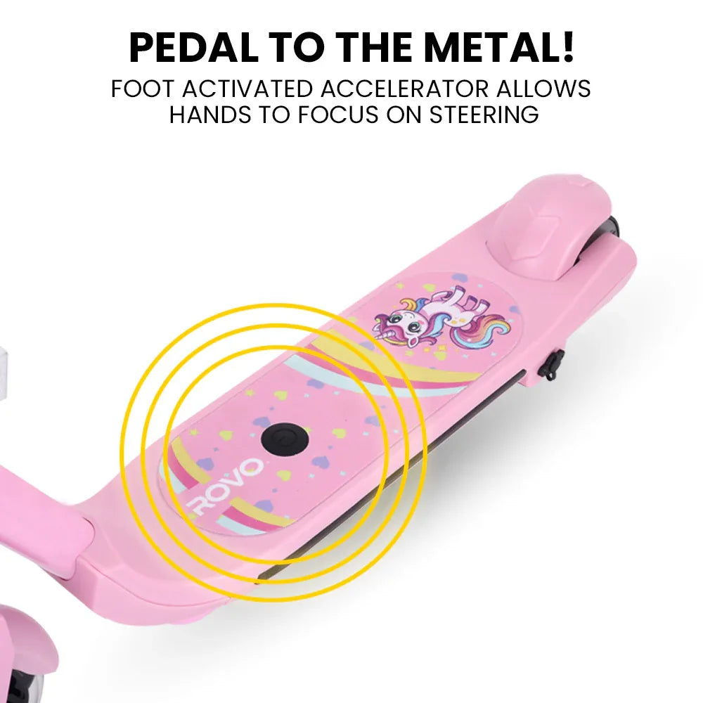 ROVO KIDS WhizKid Electric Scooter, Ages 5-11, Adjustable Height, AU Compliant, Lithium Battery, Brushless Motor, Pink - Mekamart Australia