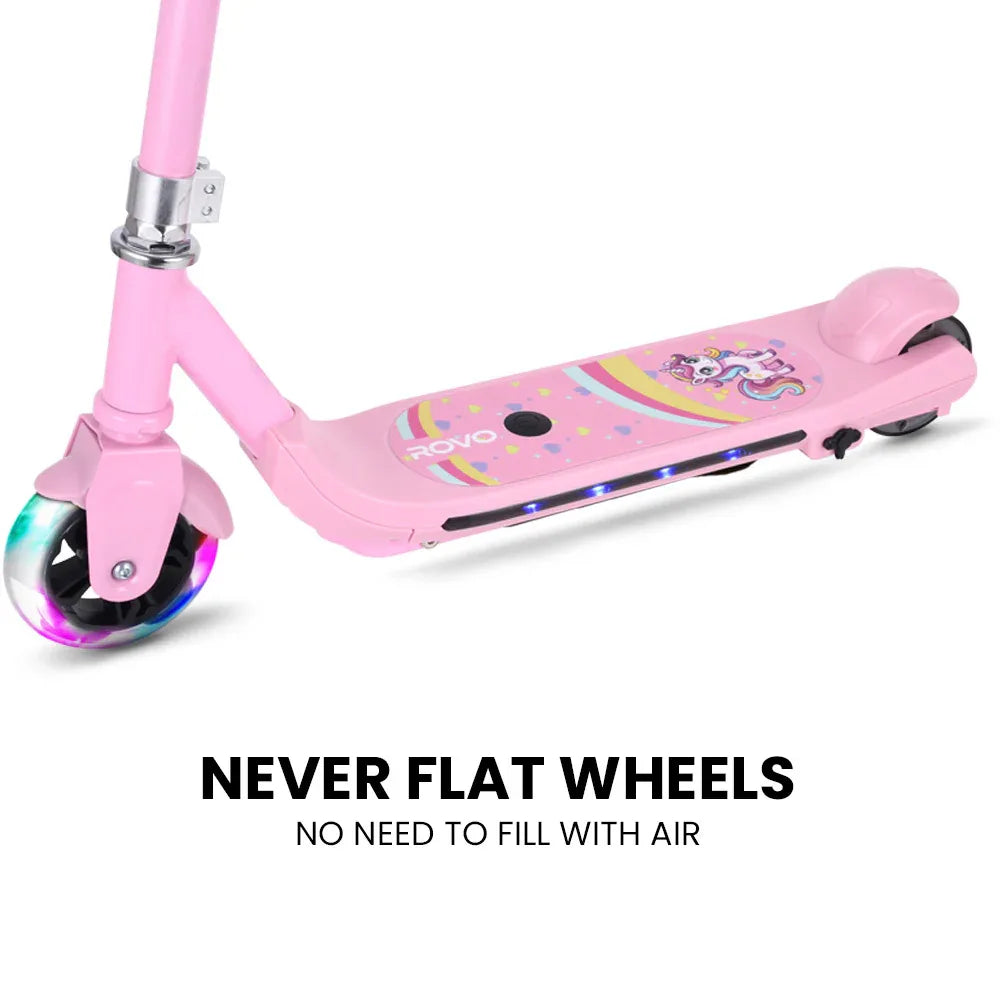 ROVO KIDS WhizKid Electric Scooter, Ages 5-11, Adjustable Height, AU Compliant, Lithium Battery, Brushless Motor, Pink - Mekamart Australia
