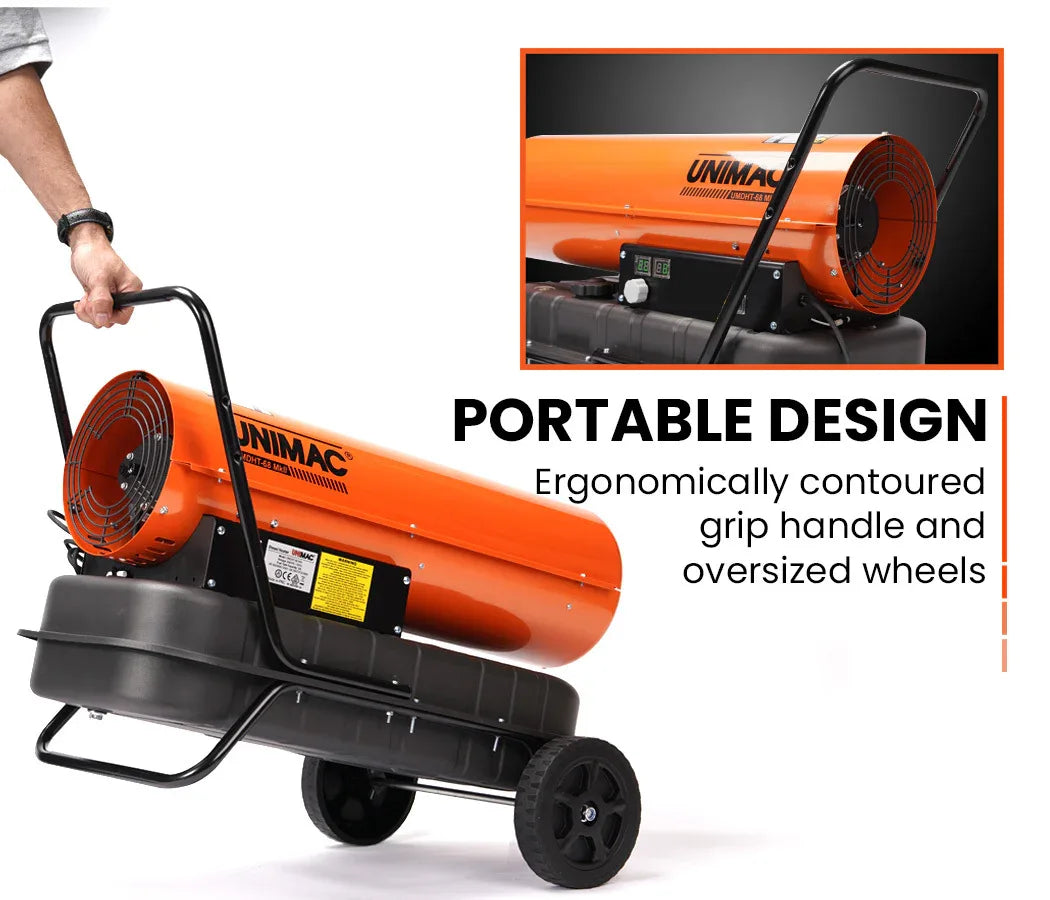 UNIMAC 30KW Portable Industrial Diesel Direct Forced Air Space Heater - Mekamart Australia